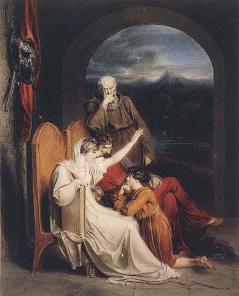 Richard Westall Queen Judith reciting to Alfred the Great (mk47) oil painting image